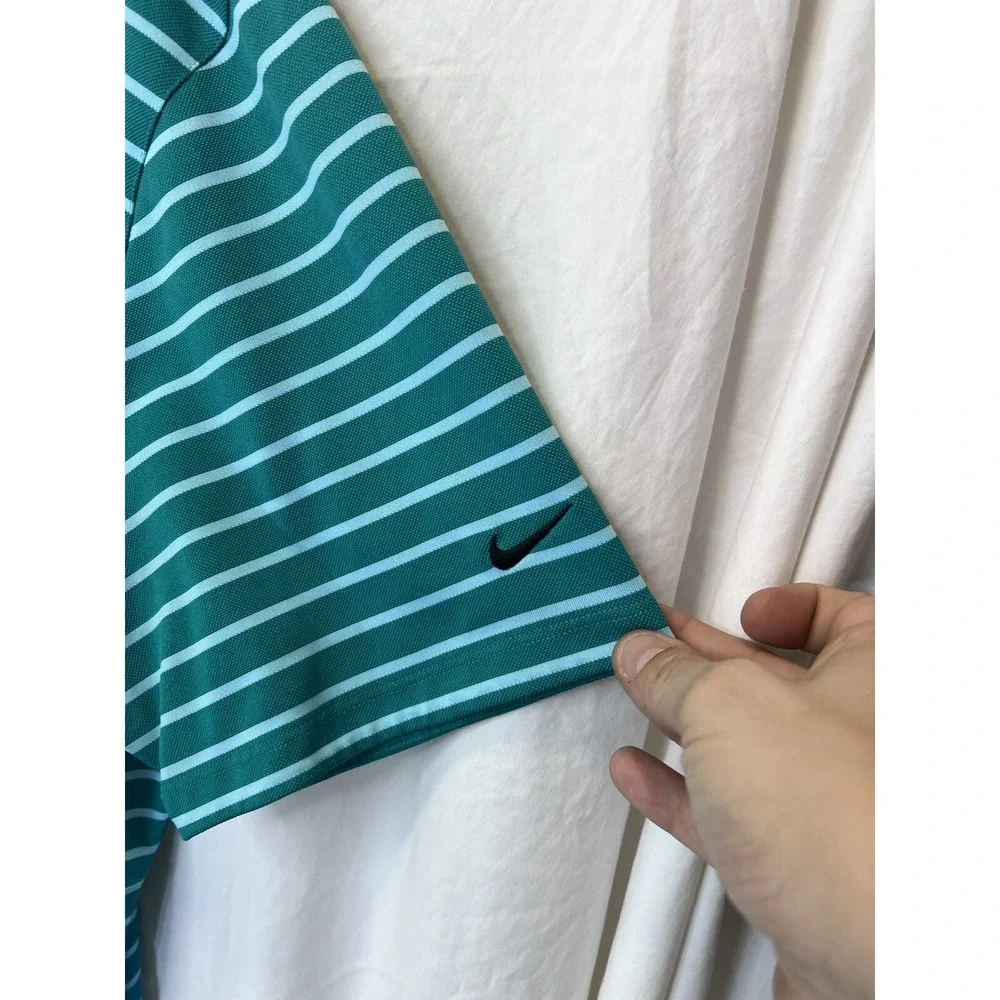 Nike Golf Standard Fit Dri Fit XXL Green Stripe Polo Sea Island Golf Club Resort